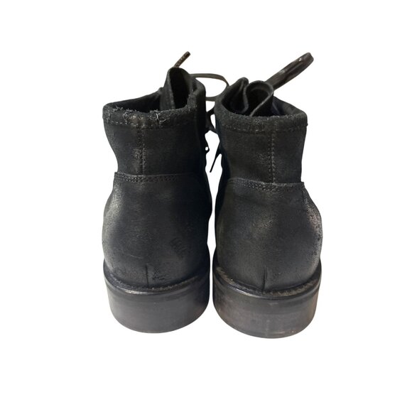 Vince Crawford Black Leather Suede Lace-Up Ankle Boots US 9.5M EU 43 Made In Ita main image 2